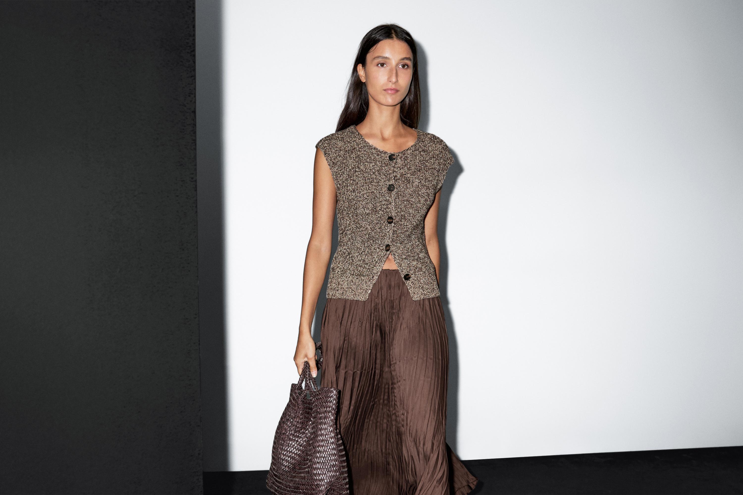 Jupe longue plissée fluide